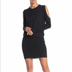 Allsaints Reya Cold Shoulder Long Sleeve Mini Knit Stretch Dress Size XS